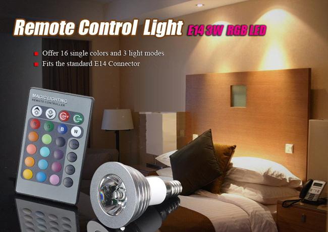 3W E14 RGB LED Lamp 85V-265V Magic spot light 16 Color+ IR VLS02